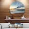 Designart - Sunrise and Glowing Waves in Ocean' Seascape Metal Circle Wall Art